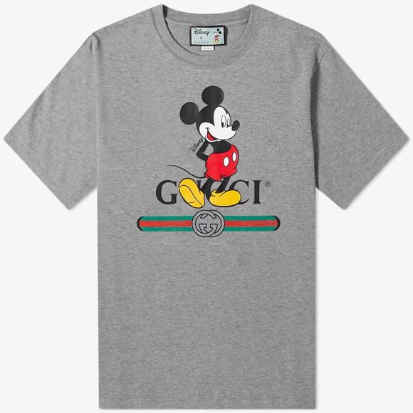 GUCCI X Disney Mickey Gray Tee Like New Small Oversize Relaxed Fit Unisex - Picture 1 of 7